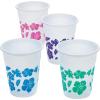 Fun Express Hibiscus Design Disposable Cups, Bulk Set of 50 – Each holds 16 oz – Luau, Tiki and Summer Party Supplies Drinkware