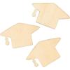 Fun Express Mini Wooden Graduation Caps – 48 Pieces DIY Unfinished Graduation Cap Toppers for Party Table Decorations & Graduation Party
