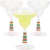 Fun Express Set of 12 Pieces Serape Plastic Margarita Glasses, Each Holds 8 oz, BPA Free Plastic, Cinco de Mayo and Fiesta Party Supplies, Clear