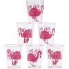 Fun Express Set of 24 Pieces Luau Flamingo Plastic Shot Glasses, Holds 2 oz, BPA Free PLastic, Pool Party Supplies, Clear(2 Ounces)