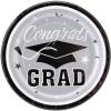 Fun Express Silver Congrats Grad Paper Dessert Plates – Disposable Dinner Dessert Paper Plates for Congrats Grad Party Decorations – Graduation Party Supplies – Holiday Gathering Tableware – 25 Pieces
