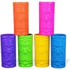 Fun Express Tiki Cups 24 oz Plastic Disposable Party Cups for Hawaiian Luau Party Supplies – 12 Count Multicolor Tropical Glasses for Kids Birthday Beach Summer Events | Authentic Tiki Head Design