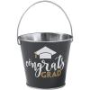Graduation Metal Pails, fill with Snacks and Treats – Set of 12 – Graduation Party Supplies