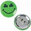 Mini Shamrock Smile Face Buttons – Bulk Set of 48 – St. Patrick’s Day Party Supplies – Jewelry – Pins – Novelty Buttons
