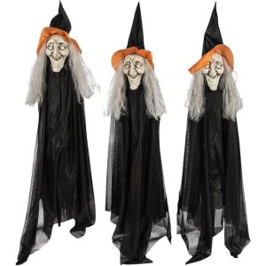 Fun Express 40-Inch Value Witch Yard Stake Decorations Set for Spooky Home Decor – Perfect for Halloween Lawn Displays & Festive Outdoor Decoration – 3-Pieces