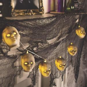 Fun Express 40″ Halloween Doll Head String Lights, Home Decor, Halloween Party Decoration