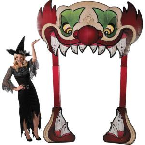Fun Express Evil Clown Scary Halloween Archway Decorations Outdoor – Giant 70.5″ Cardboard Stand Up for Haunted House, Carnival & Circus Theme Party | Life Size Horror Photo Booth Prop