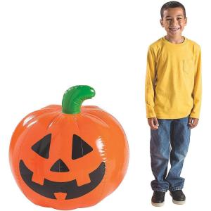 Fun Express Giant Inflatable Pumpkin – Spooky Halloween Yard Decor Party Toy Weather-Resistant – Easy Setup Great Yard Haunted House or Halloween Party – Perfect for Photos & Outdoor Fun 35″ – 1 Piece