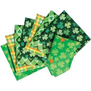 Fun Express St Patricks Day Bandanas – 12 Bandanas of Assorted Shamrock Designs