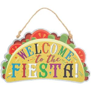 Fun Express Taco Welcome to The Fiesta Door Sign – Colorful Cinco de Mayo & Taco Party Decor – Festive Vibrant Design for Home Events Birthdays & Celebrations – Fun Eye-Catching Welcome Sign – 1 Piece