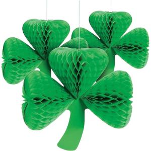 St. Patrick’s Day Shamrock Tissue Hanging Decor (Set of 3) Seasonal Party Decor