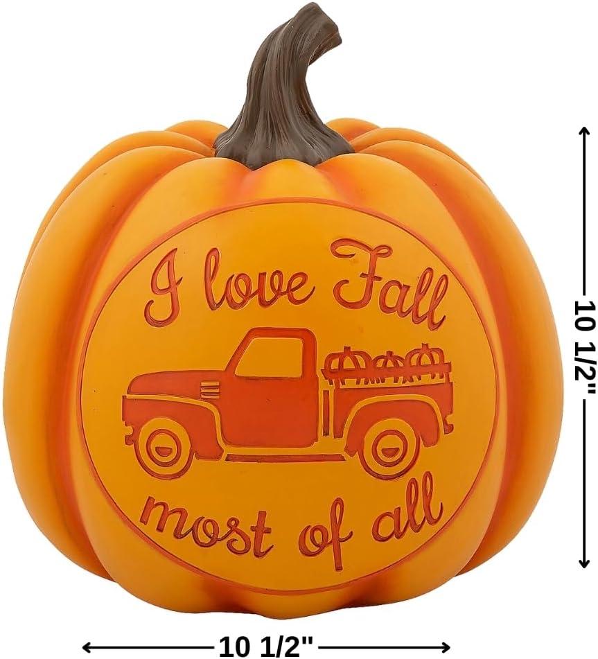 imageFun Express Carved Resin Pumpkin Fall Decoration