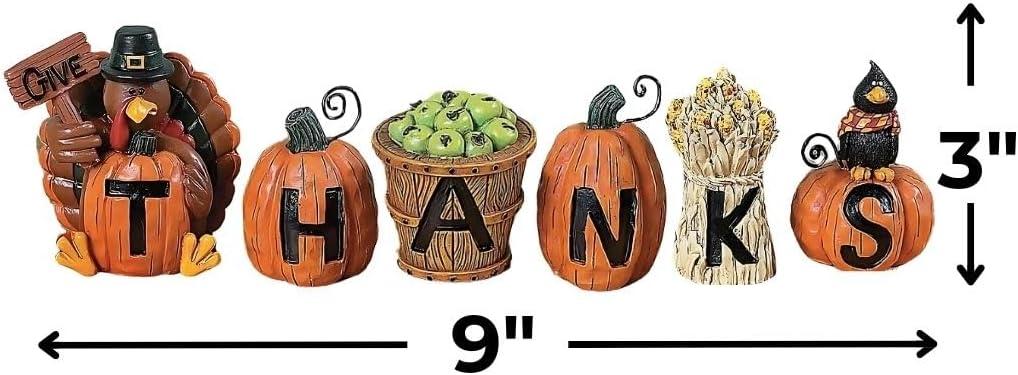 imageFun Express Resin Give Thanks Blocks Set of 6 Fall Home Decor