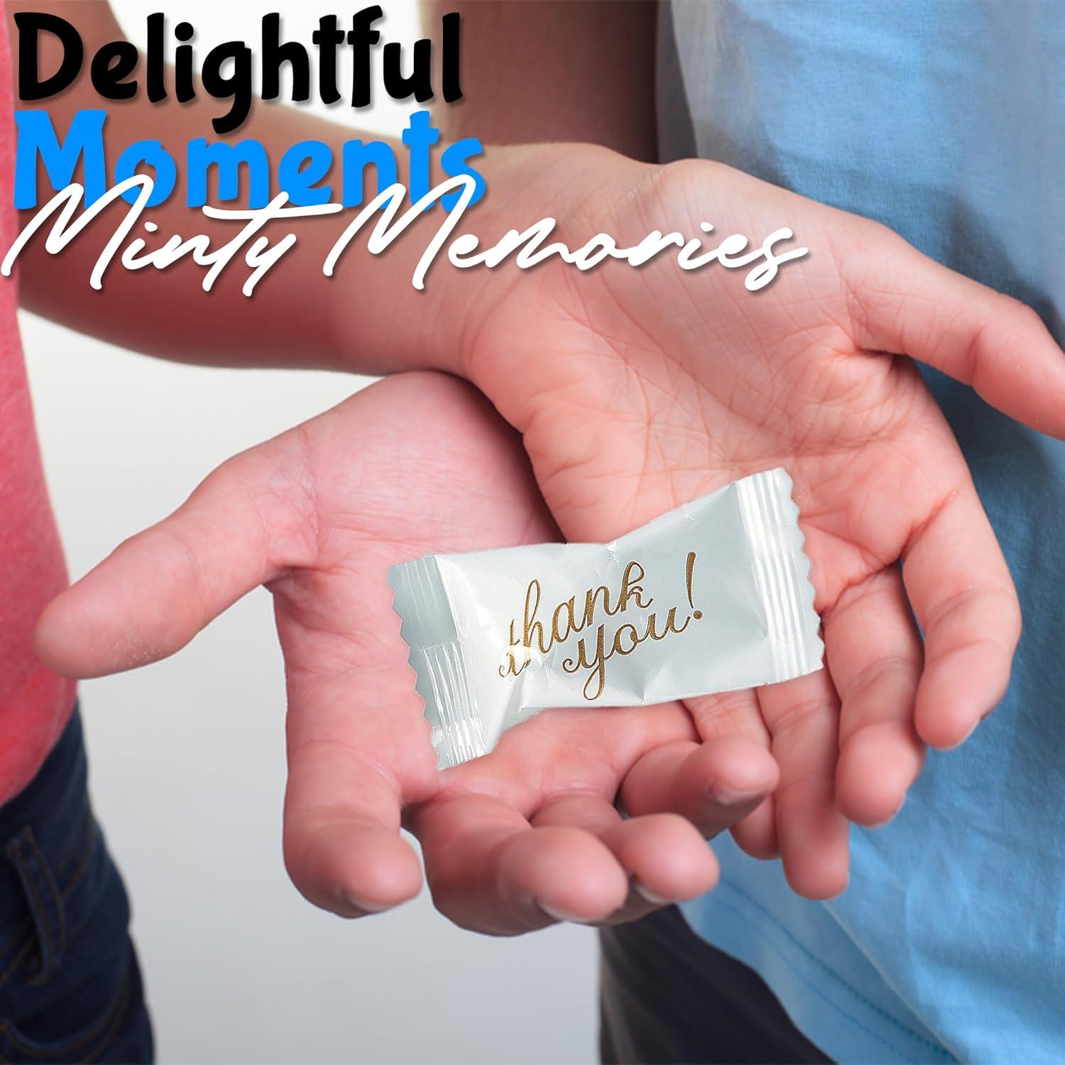 imageFun Express Thank You Mints Individually Wrapped Bulk 108 Count  Premium Butter Mints for Wedding Favors Bridal Shower Gifts ampamp Party Favors  Gold Script Design for GuestsMint