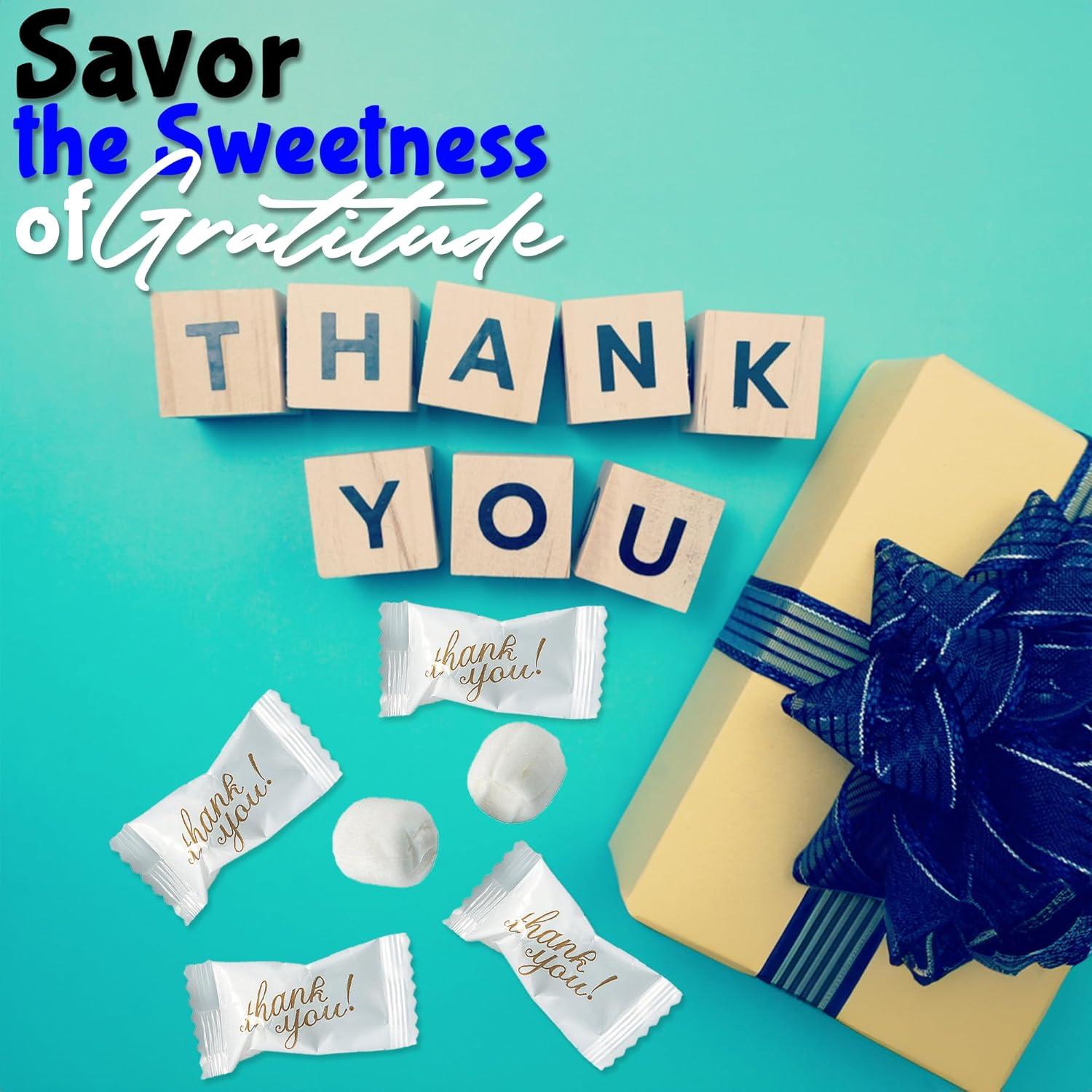 imageFun Express Thank You Mints Individually Wrapped Bulk 108 Count  Premium Butter Mints for Wedding Favors Bridal Shower Gifts ampamp Party Favors  Gold Script Design for GuestsMint