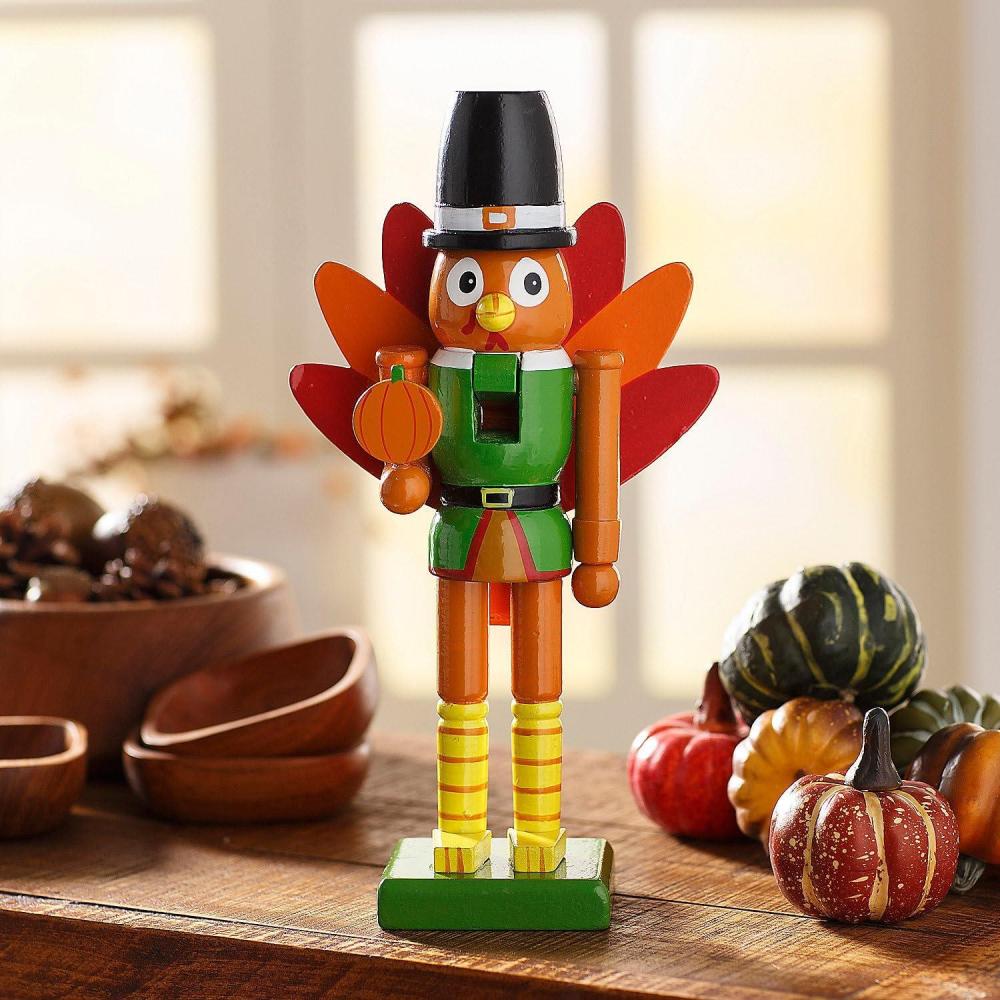 imageFun Express 3quot x 10quot Thanksgiving Pilgrim Turkey Nutcracker Tabletop Decoration