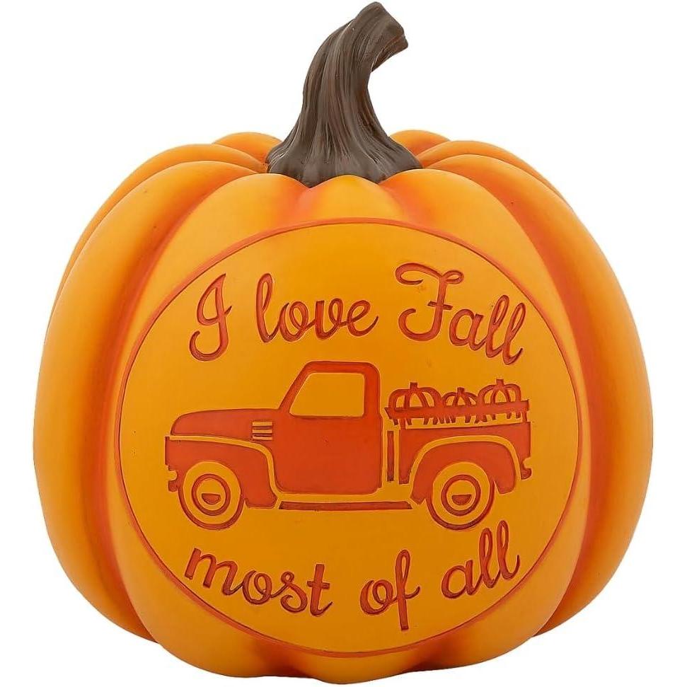 imageFun Express Carved Resin Pumpkin Fall Decoration