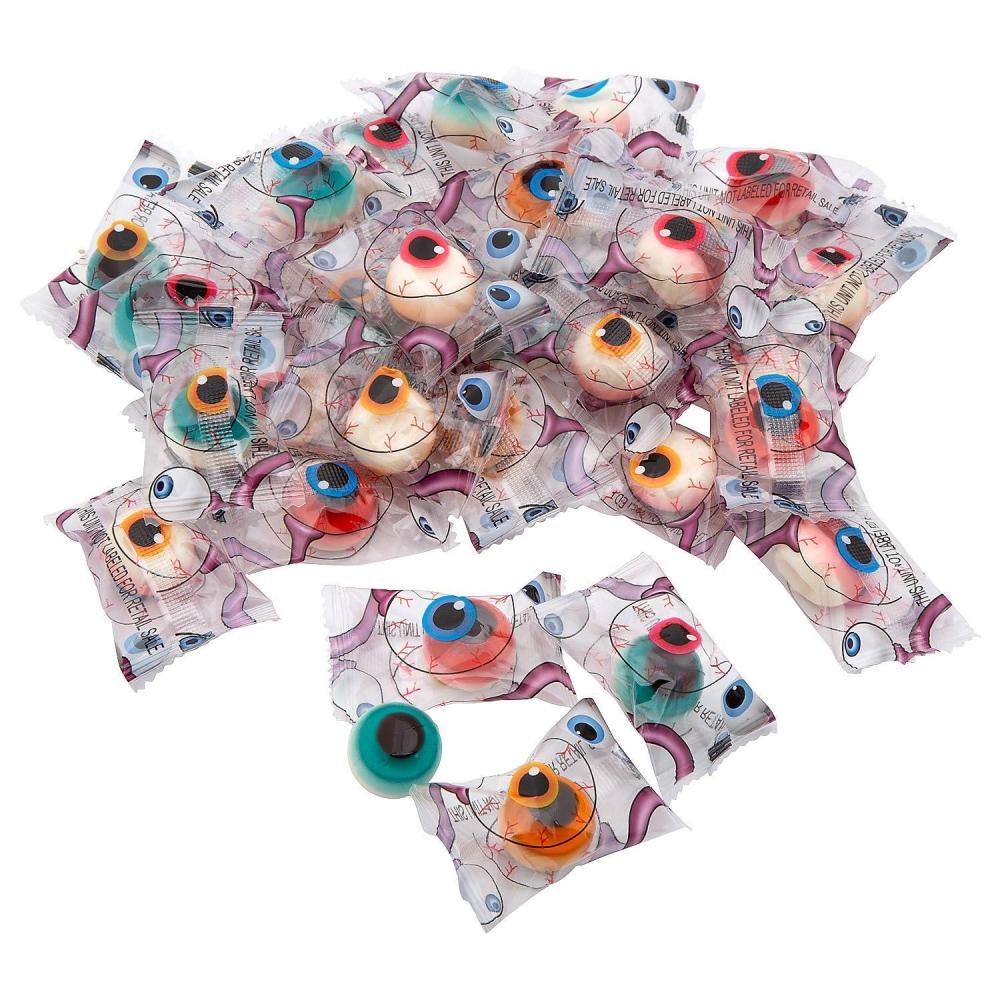 imageFun Express Gummy Eyeball Candy Halloween Bulk Pack  40 Pieces Individually Wrapped Spooky Treats for Trick or Treat Boo Basket Stuffers ampamp Halloween Party Favors  7oz Weird Novelty Gummies for Kids