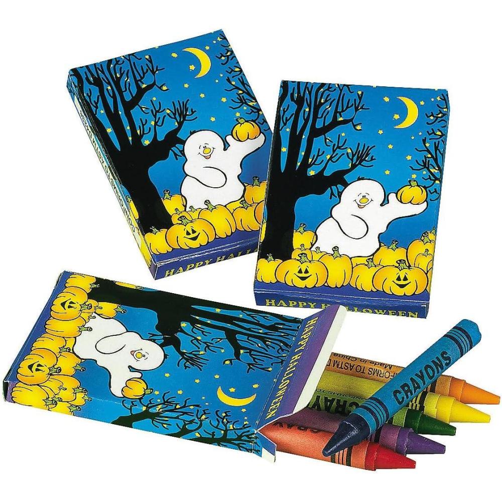 imageFun Express Halloween Crayons Bulk Party Favors  24 Boxes NonToxic Drawing Supplies for Kids Classroom Treats  Perfect for Trick or Treat Goodie Bags ampamp Fall Crafts Activities