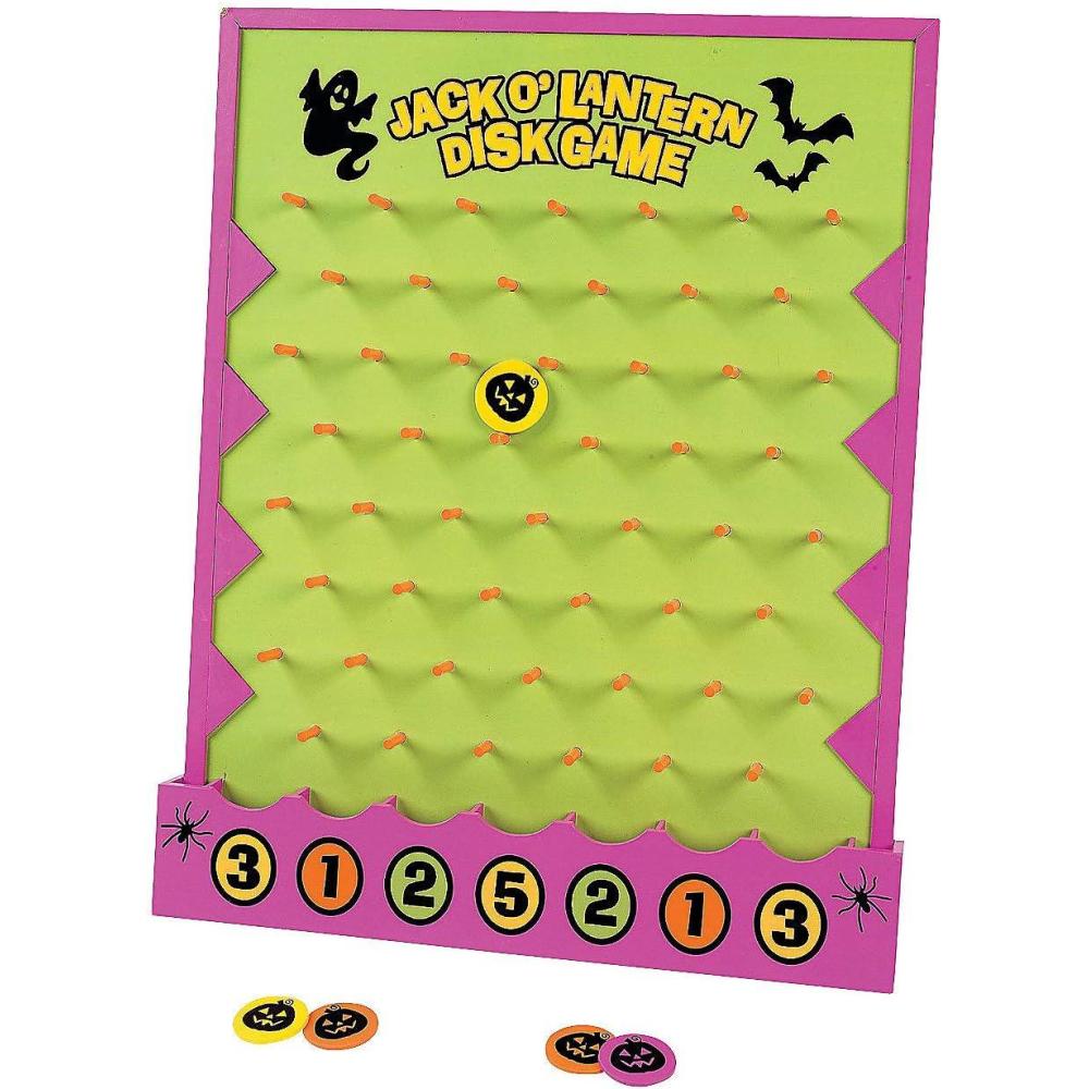 imageFun Express Halloween Disk Drop Game 8 Piece Set  Premium Wooden Plinko Board Style Halloween Party Games for Kids ampamp Adults  Fall Festival Carnival Games for Indoor ampamp Outdoor Activities