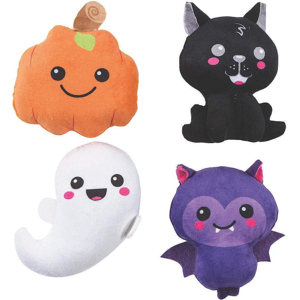 imageFun Express Halloween Kawaii Plush Characters  12 Piece Bulk Party Favors Set for Kids  Mini Stuffed Animals for Classroom Prizes Treasure Box Toys ampamp Goodie Bag Stuffers  3545 Inch