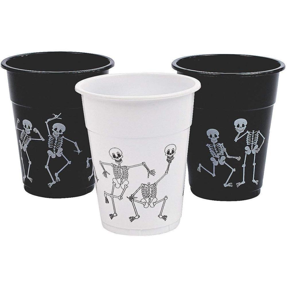 imageFun Express Skeleton Printed Disposable Cups 16 oz  50 cups Halloween Party Supplies