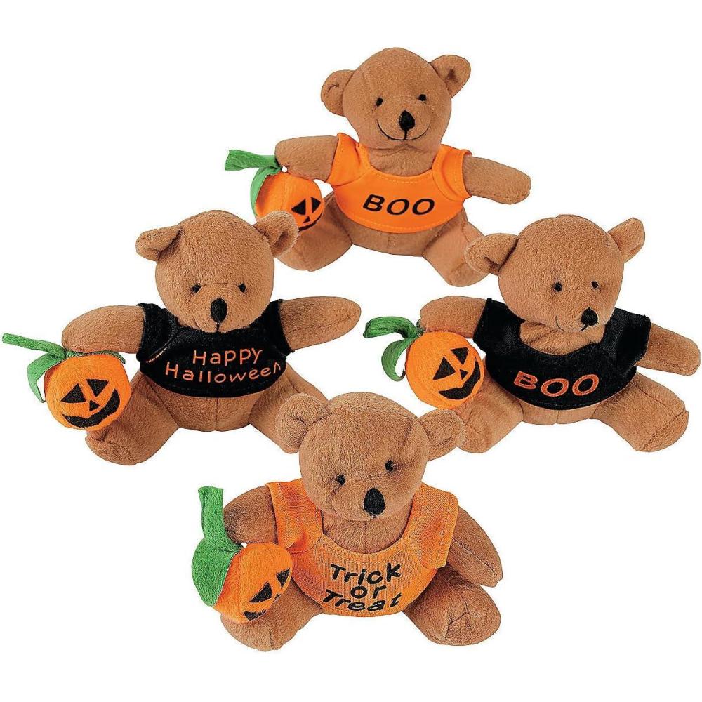 imageFun Express Stuffed Bears with a Halloween TShirt  Trick or Treat Toys and Handouts  12 Pieces