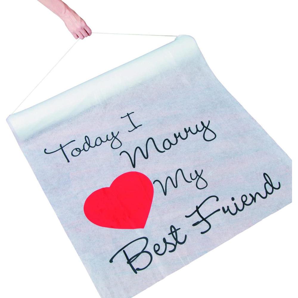 imageFun Express Today I Marry My Best Friend Aisle Runner for Wedding 100 ft Long Indoor and Outdoor Ceremony Decor