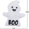 Adorable White Halloween Stuffed Ghosts with Boo Print – 3.75″ x 4.25″ (Pack of 12) – Perfect for Trunk-or-Treat Event Giveaways, Halloween Party Favors, or Game Prizes