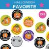 Christian Pumpkin Glow-in-the-Dark Mini Buttons for Halloween – Bulk set of 48 – Party Favor Jewelry and Handouts