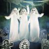Fun Express 3 Pieces 4 ft. Halloween Ghostly Girl Yard Stakes, Spooky Yard Decor, Halloween Yard Decorations