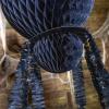 Fun Express 7 Ft. Large Black Hanging Honeycomb Tissue Paper Spider Halloween Decoration