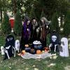 Fun Express Halloween Decorations Outdoor – 3 Witches Holding Hands Yard Stakes Set, 3.6 Feet Tall | Premium Polyester Witch Decor for Outside Halloween Decorations, Lawn & Garden Display