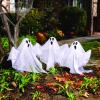 Fun Express Halloween Decorations Outdoor Ghost Yard Stakes with LED Lights – 3 Pack Light Up Halloween Outdoor Decor for Lawn, Garden & Pathway | Weather-Resistant White Hanging Ghosts Set