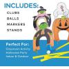Fun Express Halloween Mini Golf Set for Kids Complete 26-Piece Party Game with 4 Clubs, Balls & Spooky Markers | Indoor Outdoor Halloween Activities for Trunk or Treat, Fall Festival & Carnival Games