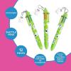Fun Express Halloween Pens Multicolor Pen 12 Pack – Ghost Charm Shuttle Pens with 6 Color Ink | Halloween Classroom Gifts Bulk for Kids Students Teachers | Halloween Office Supplies Party Favors