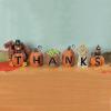 Fun Express Resin Give Thanks Blocks (Set of 6) Fall Home Decor
