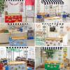 Fun Express Seasonal Dramatic Play Classroom Decorations with 10 Store Themes – 151 Piece – Cardstock – Table Top Hut and Awning Sold Seperately