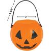 Fun Express Set of 12 Pieces Mini Plastic Pumpkin Buckets, BPA Free Plastic, Halloween Party Supplies, Orange & Black