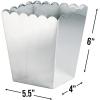 Fun Express Shiny Silver Plastic Scallop Containers – Stylish Party Supplies for Treats Snacks & Decor – Metallic Silver Finish Elegant Design – Ideal for Wedding or Event Favors – 3 Pieces