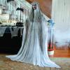 Fun Express Standing Ghost Girl Halloween Decorations Outdoor – 5ft 7in Light Up Ghost with Flashing Red Eyes | Scary Halloween Decor for Porch, Yard & Indoor | Spooky Halloween Ghost Decorations