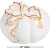 Fun Express White Ceramic Pumpkin with Vine Accents (10 inch Diameter) 1 Piece, Fall Home Decor, Table Centerpiece Decor