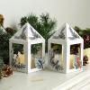 Pinecone & Birds Paper Lantern Centerpieces – 4″ x 4″ x 8″ (1 Set) – Charming Woodland-Themed Decor for Weddings, Parties & Holiday Table Decorations