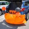 Fun Express 90″ x 29″ Trunk-or-Treat Black & Orange Striped Plastic Bumper Cover(Orange)