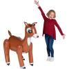 Fun Express Brown Vinyl Giant Inflatable The Red-Nosed Reindeer – (40″ x 46″) 1 Piece – Perfect Party Decor for Holiday Seasons
