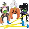Fun Express Halloween Mini Golf Set for Kids Complete 26-Piece Party Game with 4 Clubs, Balls & Spooky Markers | Indoor Outdoor Halloween Activities for Trunk or Treat, Fall Festival & Carnival Games
