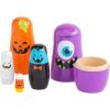 Fun Express Halloween Nesting Dolls – Russian Matryoshka Style Wooden Stacking Dolls Set of 5 | Kids Halloween Decor & Educational Nesting Toys for Toddlers 1-3 | Small Dolls for Girls & Boys Gift(Small)