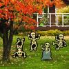 Fun Express Halloween Skeleton Yard Signs – Party Decor – 4 Pieces
