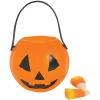 Fun Express Set of 12 Pieces Mini Plastic Pumpkin Buckets, BPA Free Plastic, Halloween Party Supplies, Orange & Black