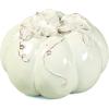 Fun Express White Ceramic Pumpkin with Vine Accents (10 inch Diameter) 1 Piece, Fall Home Decor, Table Centerpiece Decor